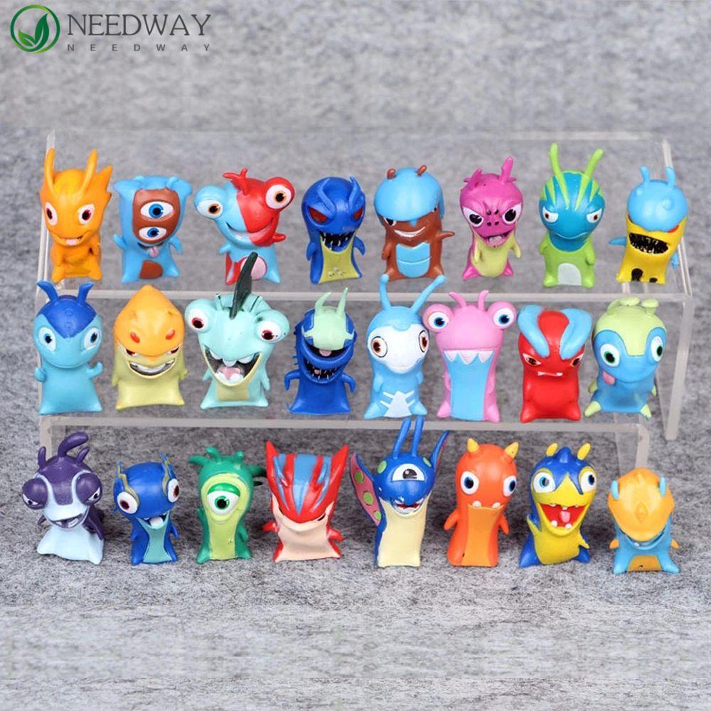 Needway Slugterra Lucu 24Pcs /Set Q Versi Model Angka Mini Boneka Anime Mainan Model Kartun