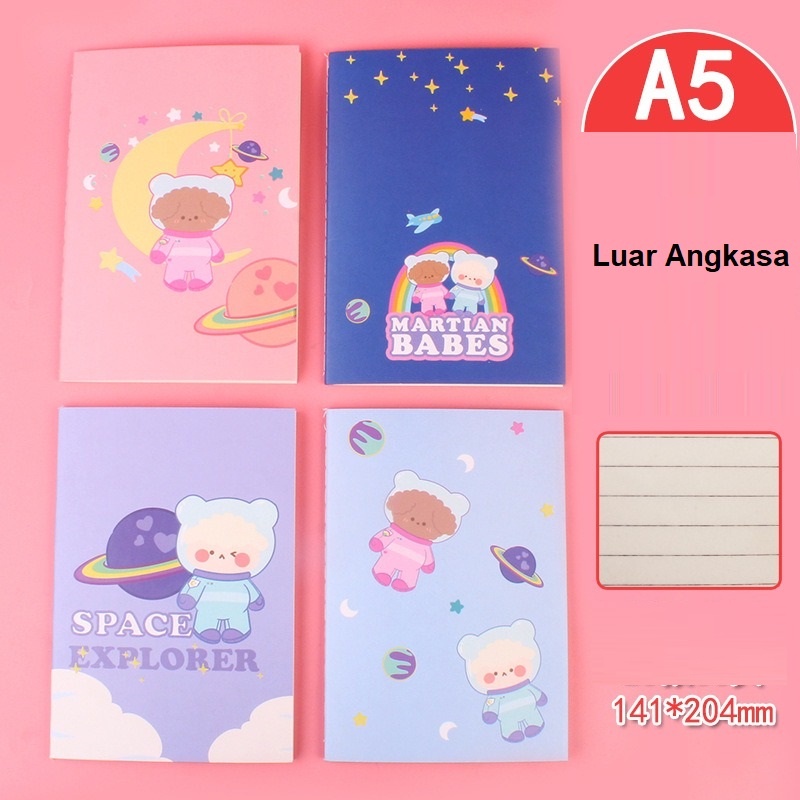 4pcs Buku Tulis Catatan Notebook Notepad Ukuran A5 GM-ST0372