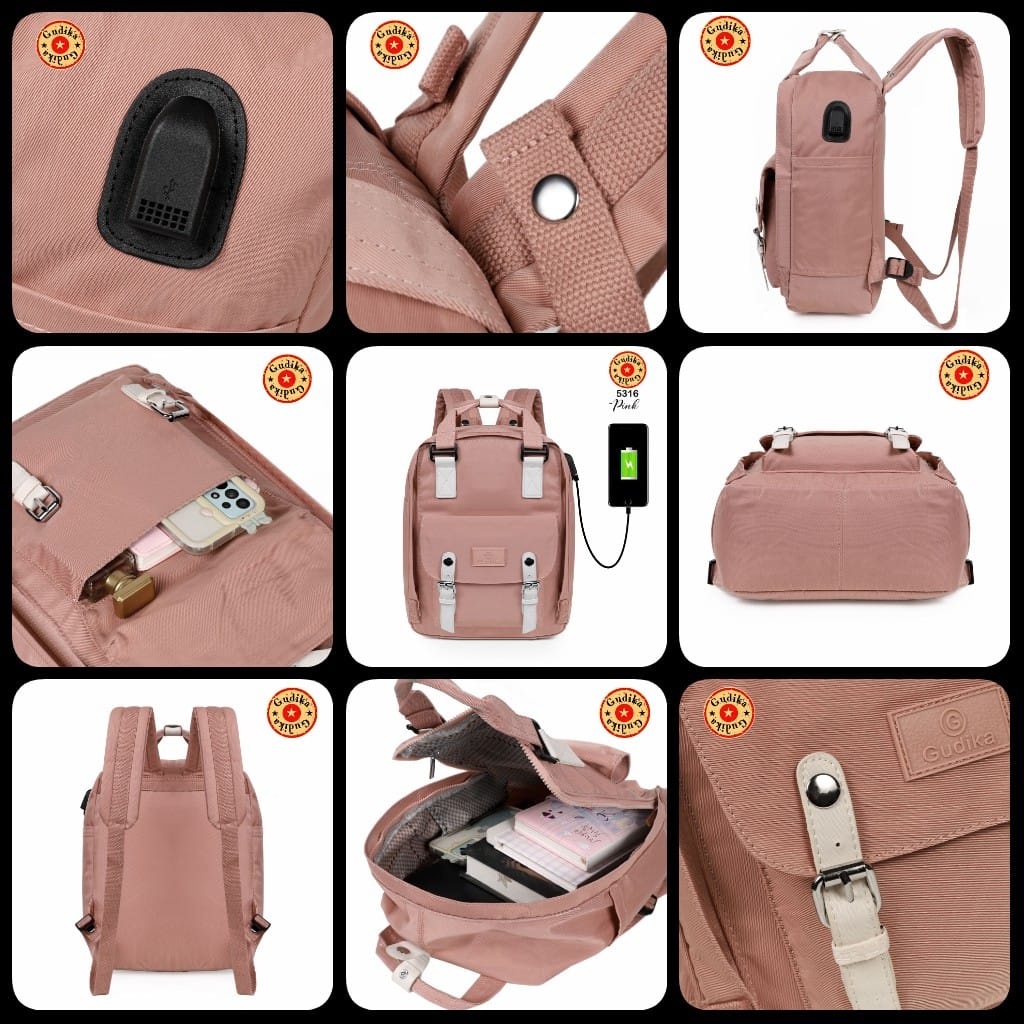 GUDIKA Dougnut 5316 Backpack Waterproof Wanita Tas Ransel Laptop Anti Air Import Original | Ransel Cewek | Ransel Perempuan | Tas Wanita