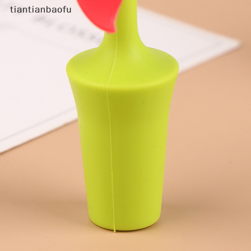 [tiantianbaofu] Bunga Silikon Botol Wine Stopper Bottle Anti Bocor Sealing Cork Aksesoris Butik