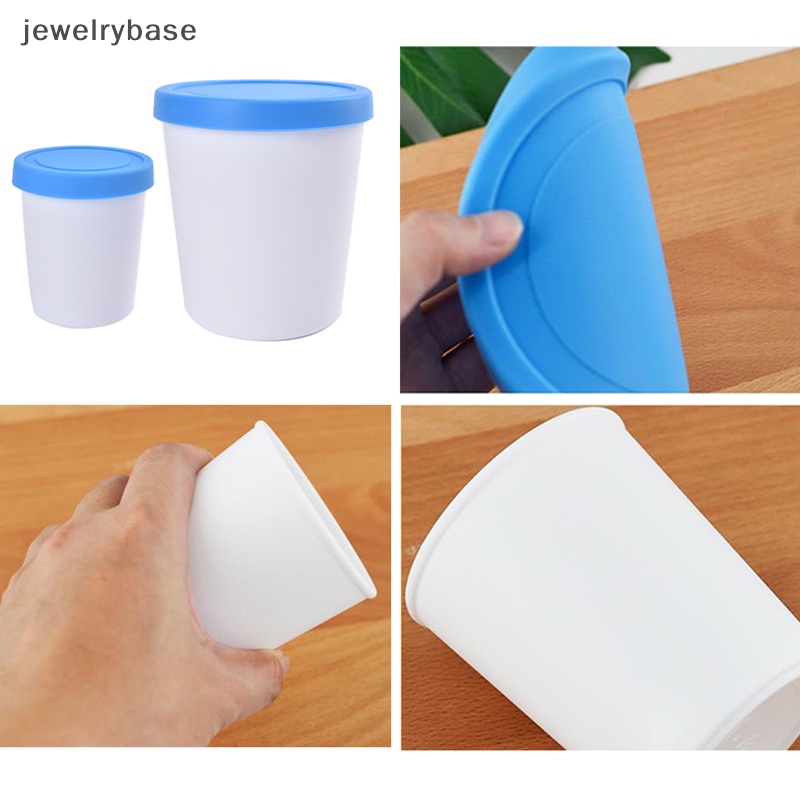 [jewelrybase] Wadah Es Krim Cup Reusable Freezer Storage Tub Dengan Tutup Sealing Ketat Butik