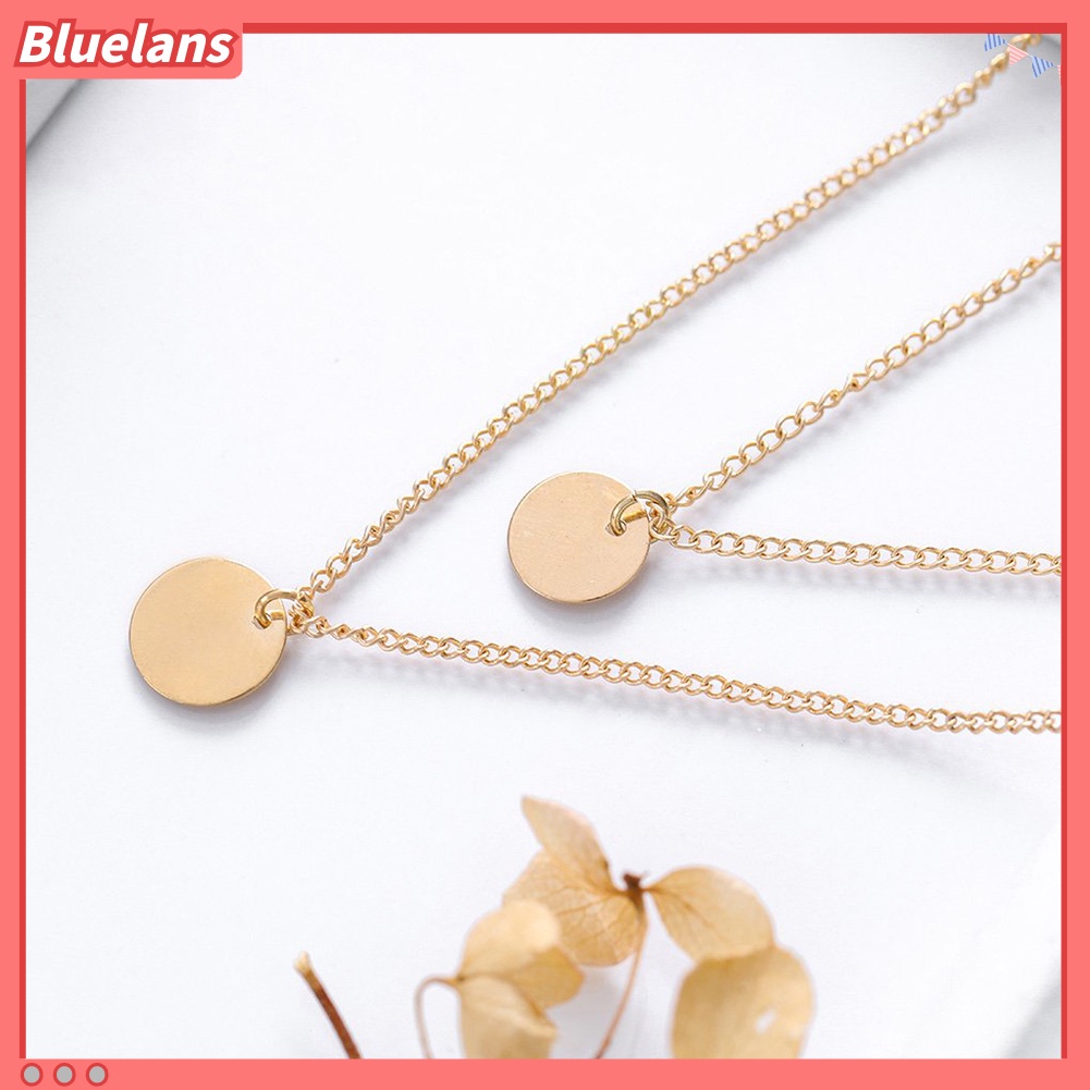 [BLS] Bohemia Multi-layer Bulat Tongkat Liontin Wanita Kalung Choker Perhiasan Charm