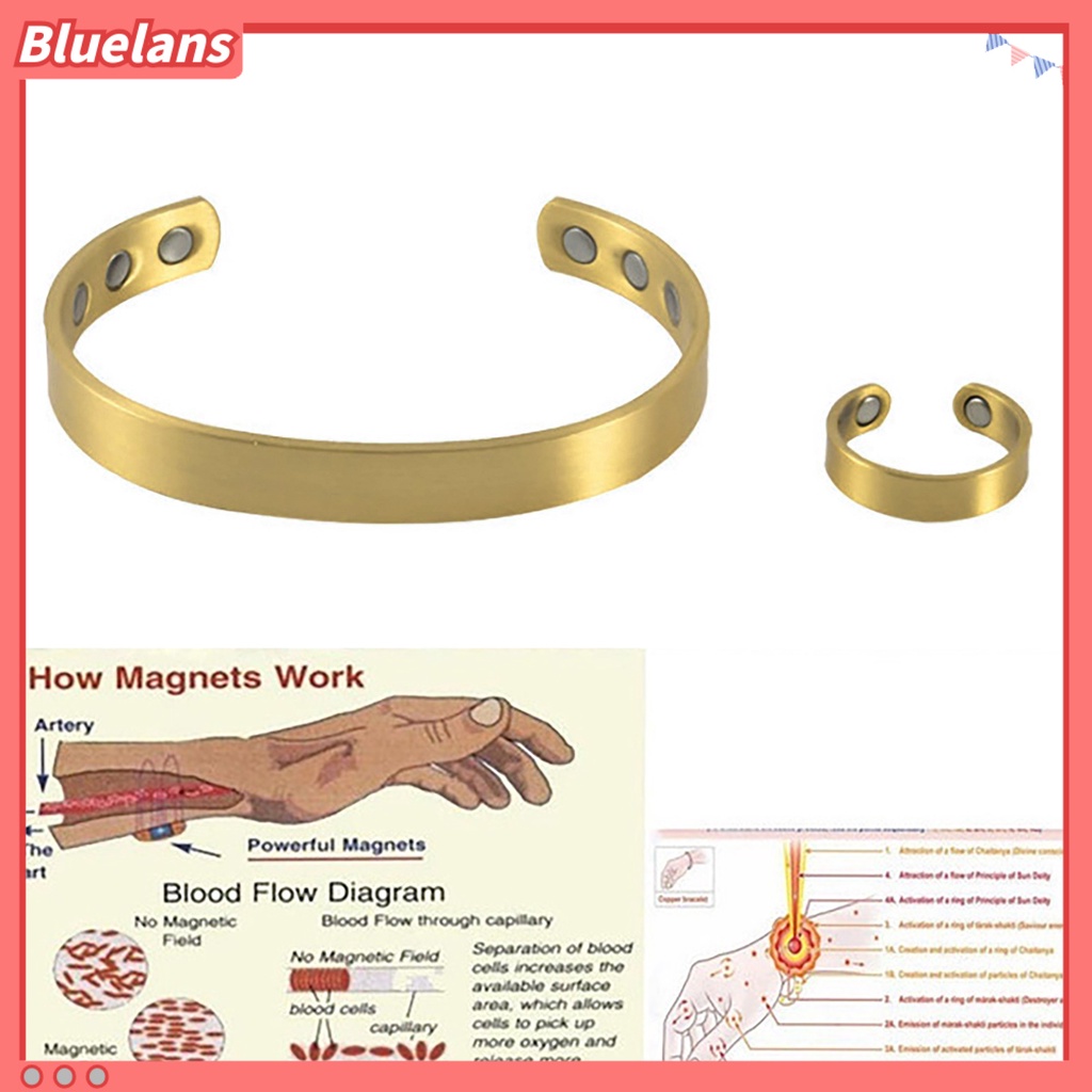 [BLS] 1set ic Terapi Gelang Pengerjaan Halus Adjustable Alloy Hitam Perawatan Kesehatan ic Cincin Hadiah Ulang Tahun