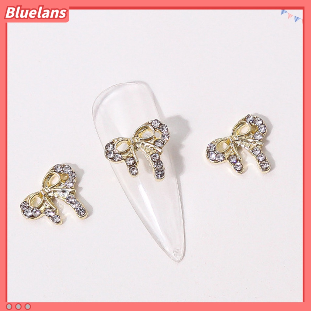 [BLM] 10pcs Kuku Berlian Imitasi Bow-tie Heart Mutiara Imitasi Desain Nail Art Aksesoris 3D Kuku Manicure Craft Ornamen Untuk Kerajinan Tangan DIY