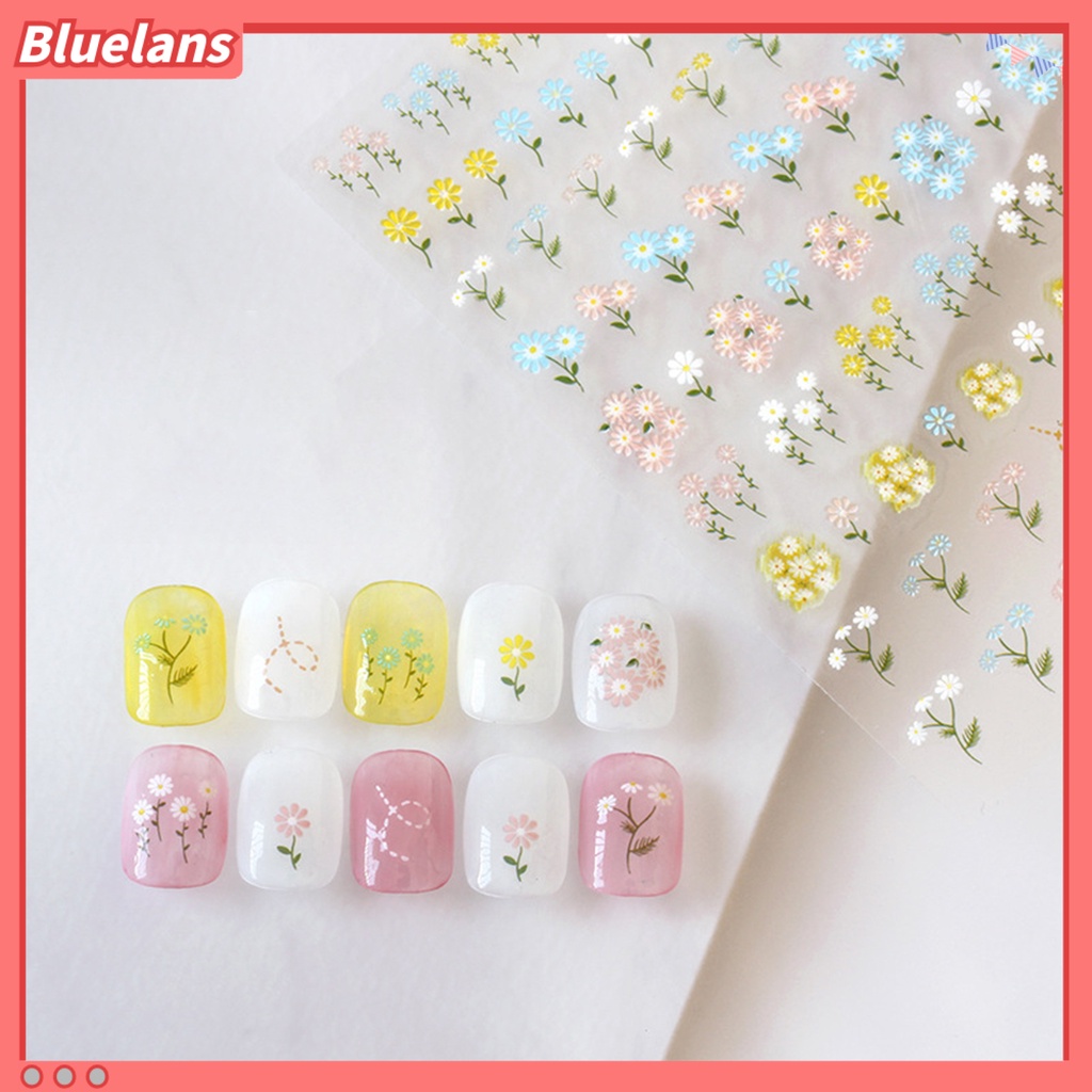 [BLM] Stiker Perekat Kuku Lovely DIY Paper Roses and Rabbits Nail Decals Untuk Wanita