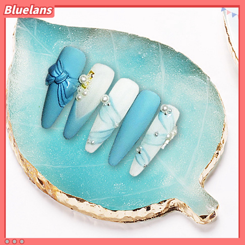 [BLM] Palet Kutek Burr Free Permukaan Halus Bisa Dicuci Mix Warna Agate Leaf Shaped Nail Gel Polish Colors Mixing Palette Perlengkapan Kuku