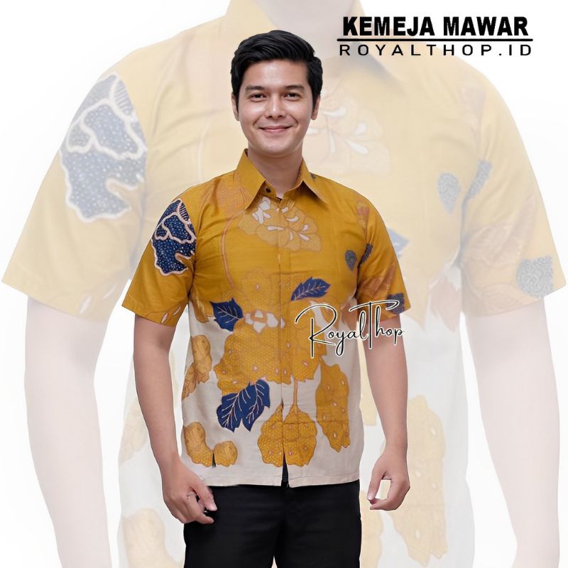 KEMEJA BATIK SPESIAL WARNA KUNING/YELLOW SERIES New Arrival Distro Batik Pria Bordir Sogan Batikaf bn