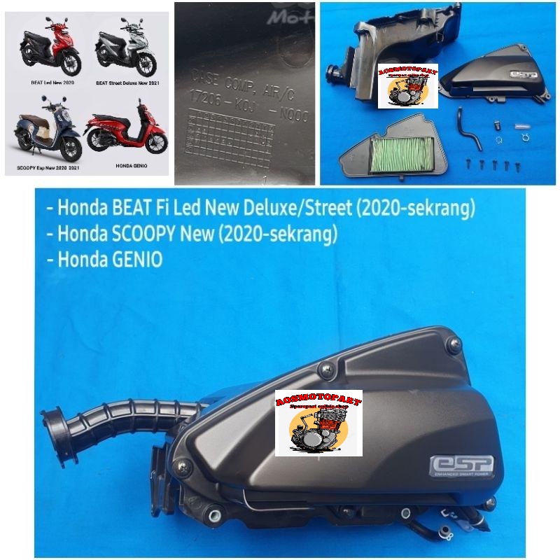 Saringan Box Filter Udara Full 1 Set Honda Beat fi Led New Deluxe Street Scoopy fi New GENIO ORIGINA