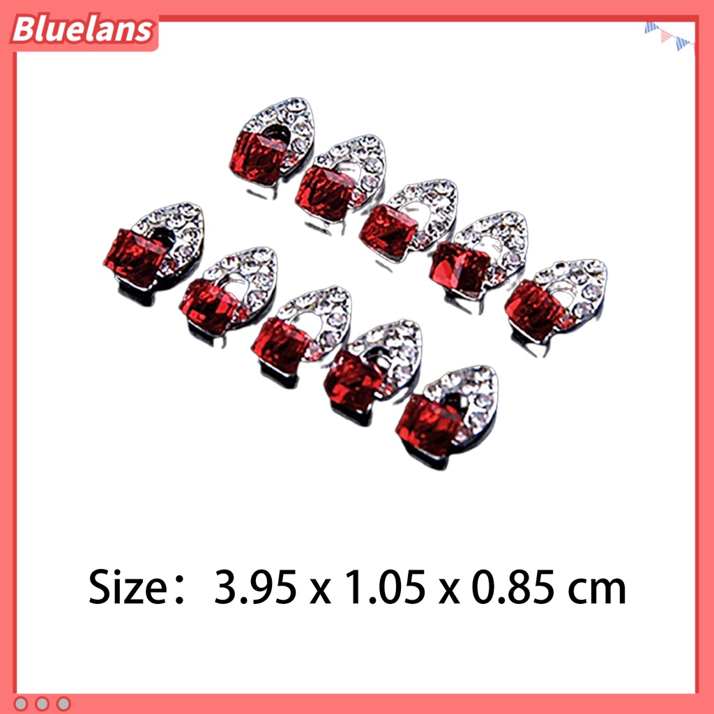 [BLM] 10pcs Fashion Wanita 3D Glitter Berlian Imitasi Nail Art Stiker Tips DIY Dekorasi