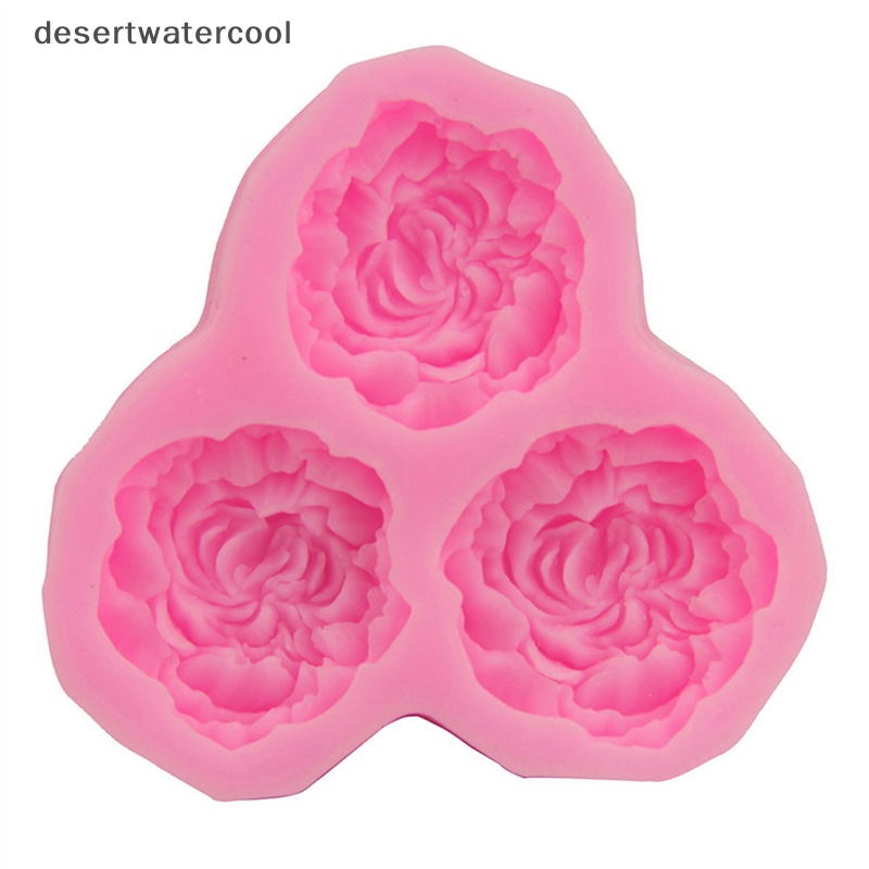 Deid Cetakan Silikon Bunga Peony Wedding Cupcake Topper Fondant Kue Decorag Alat Martijn