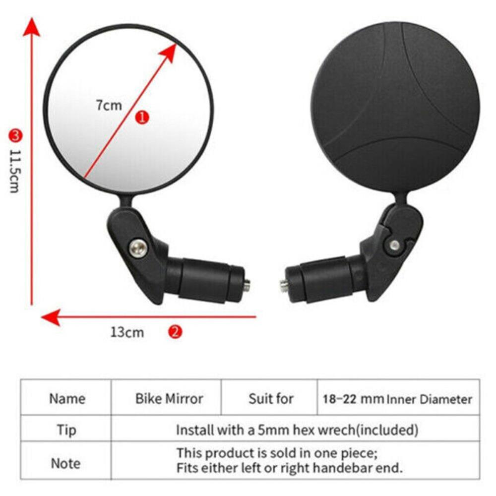 R-FLOWER Kaca Spion Sepeda Jalan Raya Kendaraan Permukaan Cembung Rod End Mirror Foldable Reflector
