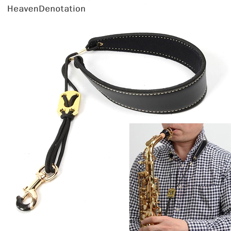 [HeavenDenotation] Adjustable Saxophone Neck Padded Leather Strap Sax Harness Tali Sabuk Gantung HDV
