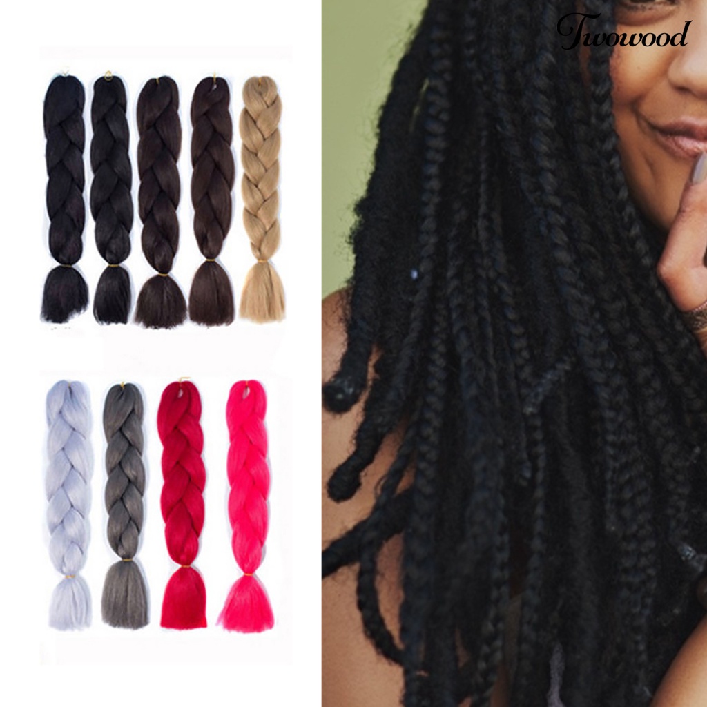 Twowood Wig Rambut Gimbal Panjang Tahan Panas Serat Sintetis Exquisite Twist Braiding Wig Untuk Wanita