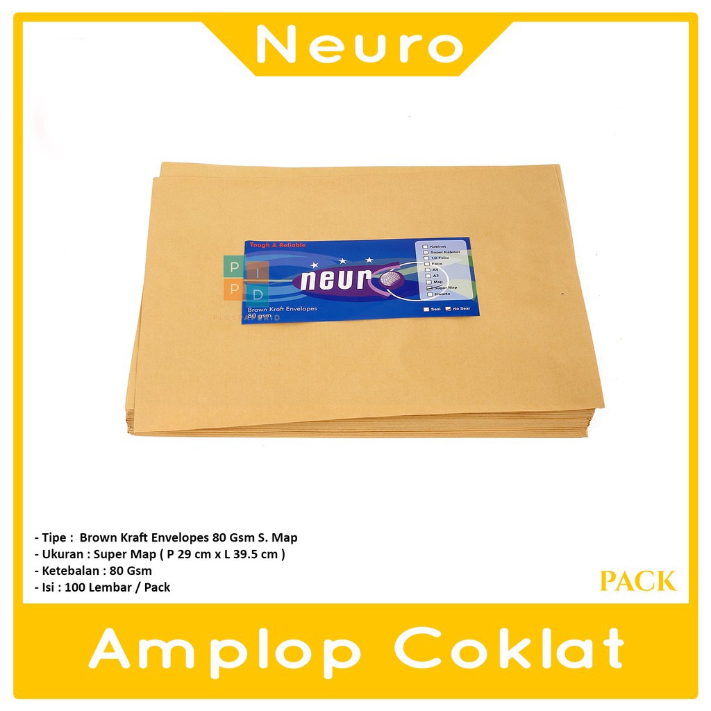 

NEURO - Amplop Coklat Ukuran Super Map ( 29 x 39,5 cm ) No Seal - Pack