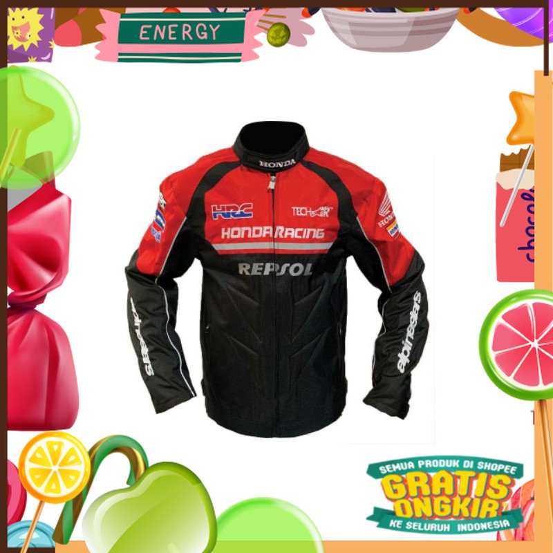 jaket motor Honda racing official font HRC M L XL XXL/ aman berkendara safety riding