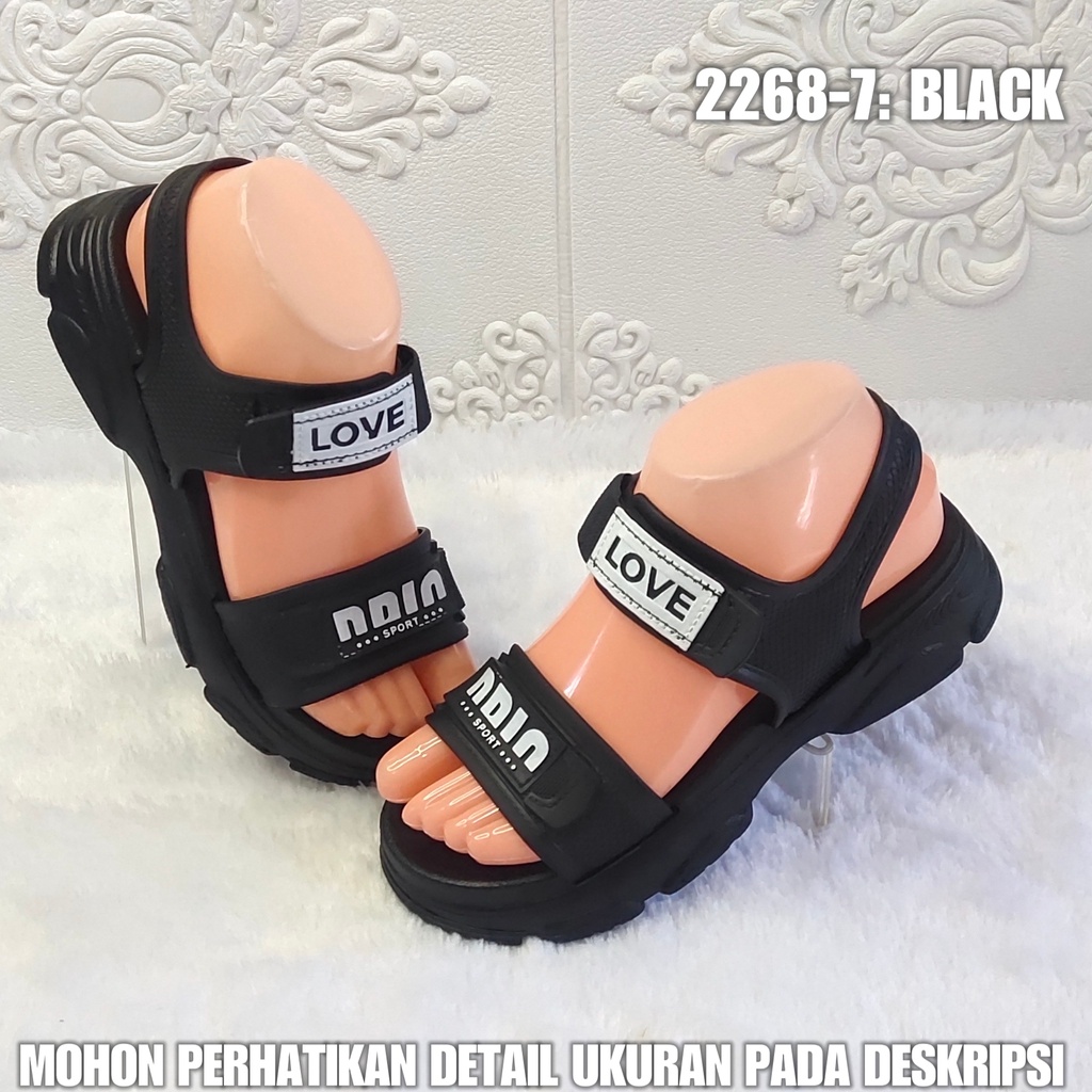 Sandal Wanita Terbaru P2268 7 Sendal Wedges Tali Jelly Import Berkualitas AntiAir SDLWW