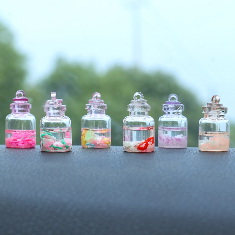 1/5pcs Random Color Transparent Drift Bottle/ Luminous Wishing Bottle Ornaments/ Aksesoris Gantungan Kunci Anting DIY