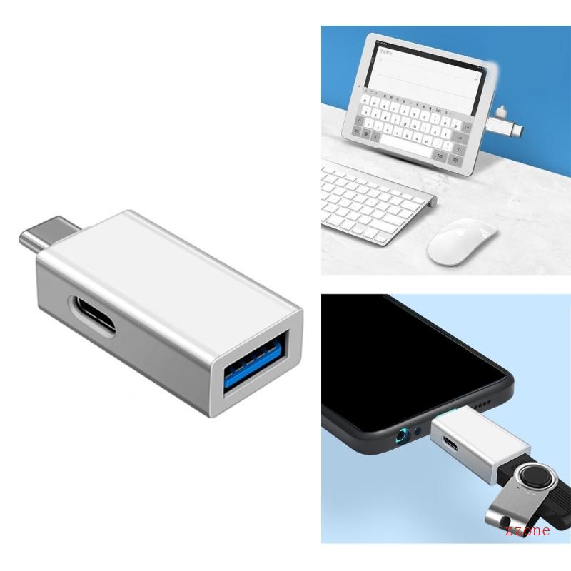 Zzz Adaptor USB C Tipe C Ke Usb3 0 Konektor Adaptor Dengan Port Charging OTG Adapter Untuk Ponsel Tablet Mouse Keyboard