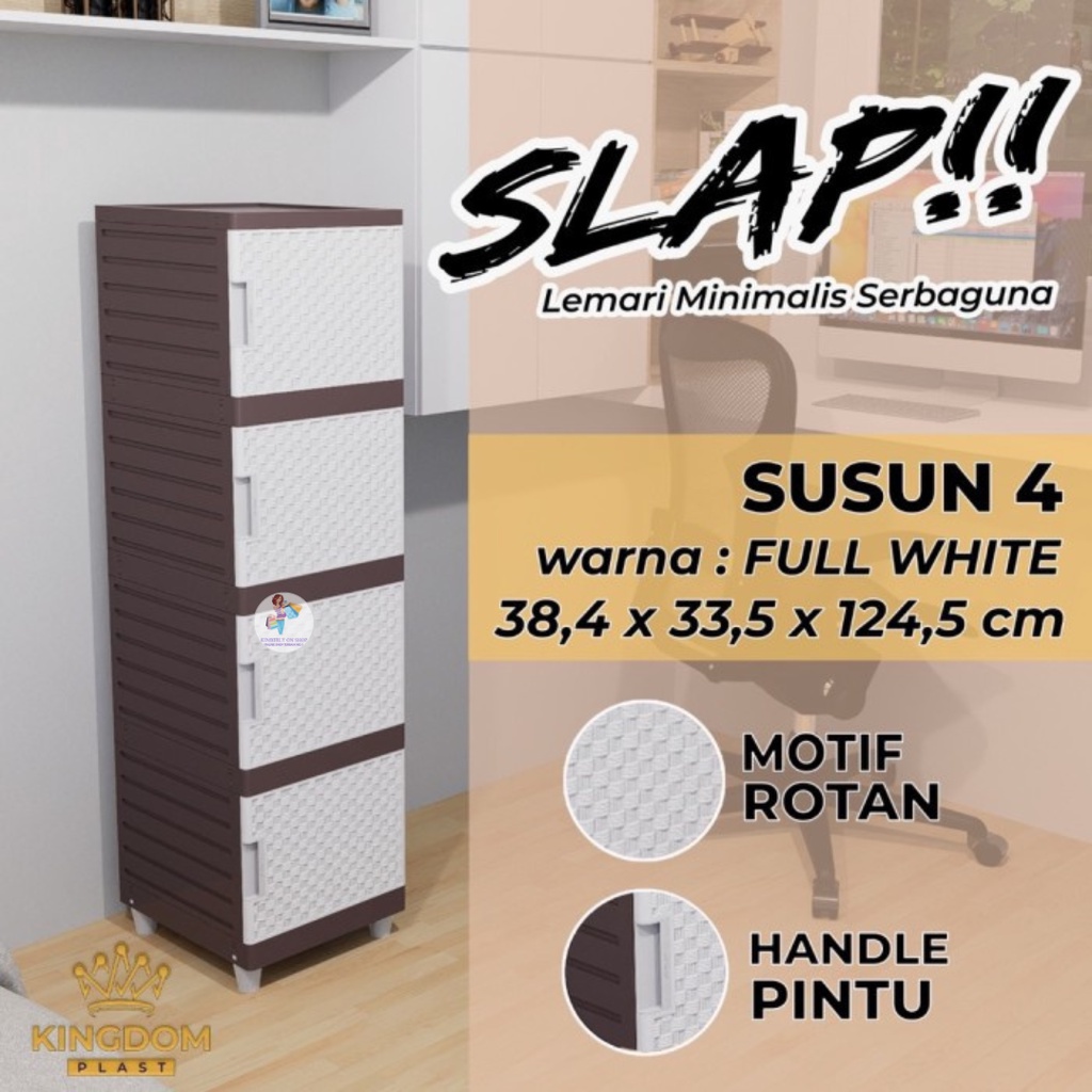 Lemari Plastik Slap Susun Serbaguna Minimalis Pearl Kingdom