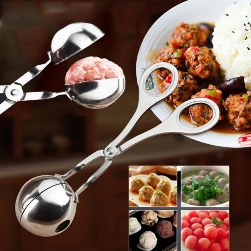 Alat Pembuat Bakso/Non Stick Boneka Bakso Bola Sendok Shaper /Cooking Scoop Stainless Steel Aksesoris Dapur