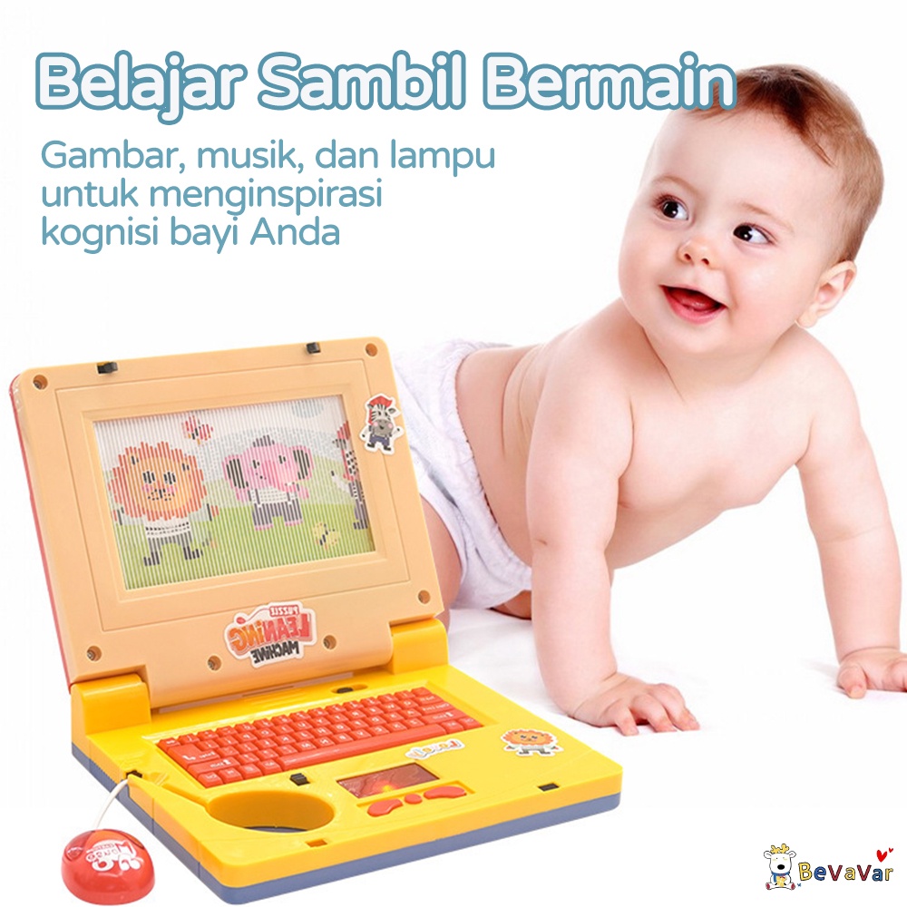 BEVAVAR Laptop Mainan anak Alat Bantu Belajar Notebook Mainan pendidikan