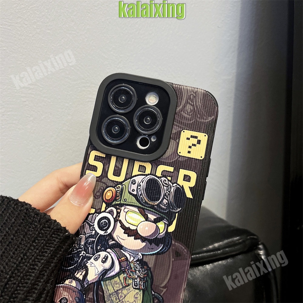 IPHONE Casing Kulit Mario Mekanik Untuk Iphone11 12 13 14 Pro Max14 Plus Xs Max X XR 78 Plus Soft Back Cover