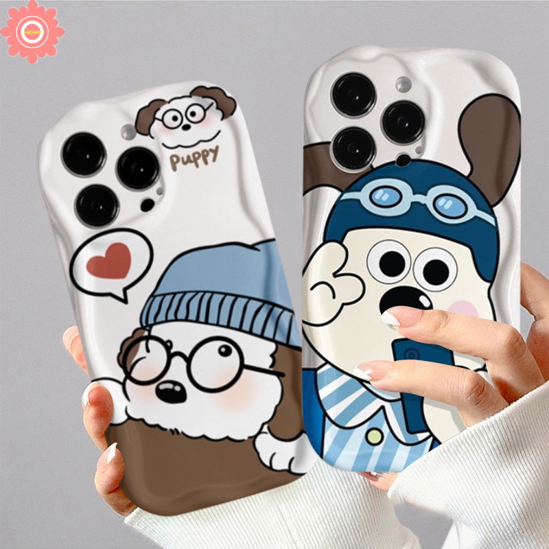 Case Puppy Lucu Pasangan Untuk Redmi Note11 12 9 8 11s 10s 10Pro Max Plus Redmi 10C 9A 9T 10A A2 10 9 A1 9C NFC POCO M3 Kartun Lucu Gromit Dog 3D Wavy Curved Edge Soft Tpu Cover