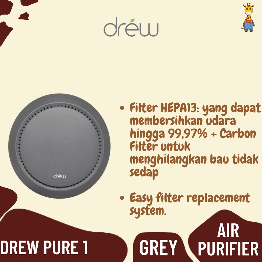Drew Pure 1 - Air Purifier - Pembersih Udara - Purifier Hepa Filter