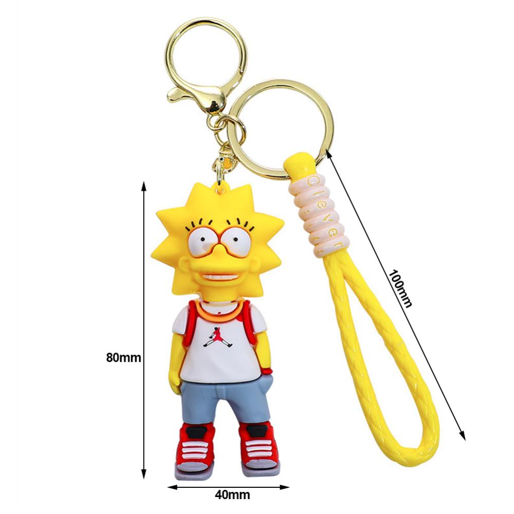 Timekey Kartun Anggota Keluarga Gantungan Kunci Wanita Pria Kreatif Anime Figurine Keyrings Untuk Pasangan Handbag Charms O7T2