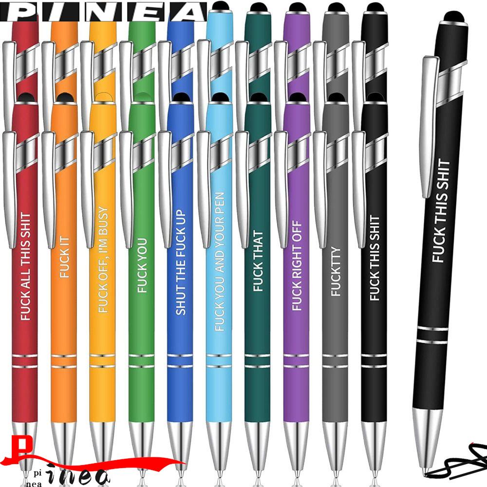 Nanas 10PCS /Set Pulpen Lucu Siswa Tinta Hitam Gel Tulisan Inspiratif Touch Pen