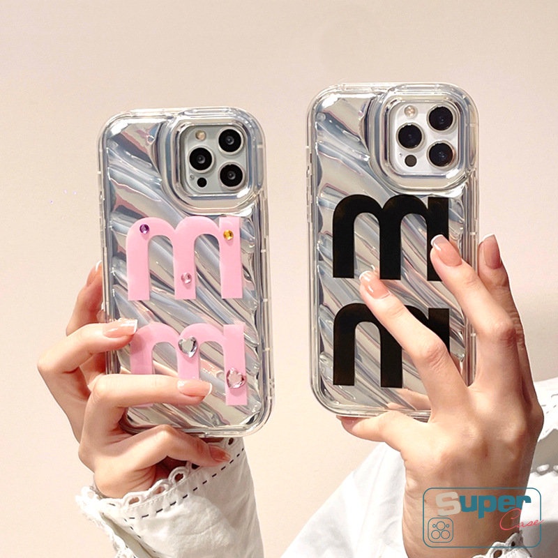 IPHONE Case Kerut Stereo 3D Lucu smile Kreatif Kompatibel Untuk Iphone11 13 7Plus 14 12 Pro MAX XR X7 6 8 6S Plus XS MAX SE 2020mewah Simple Letter Dazzle Kartu Warna Soft Case