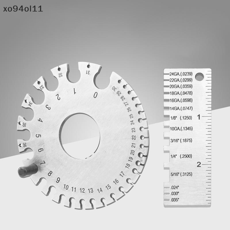 Xo 0-36 Bulat AWG SWG Kawat Pengukur Ketebalan Penggaris Gauge Diameter Stainless Steel Measurer Tool OL