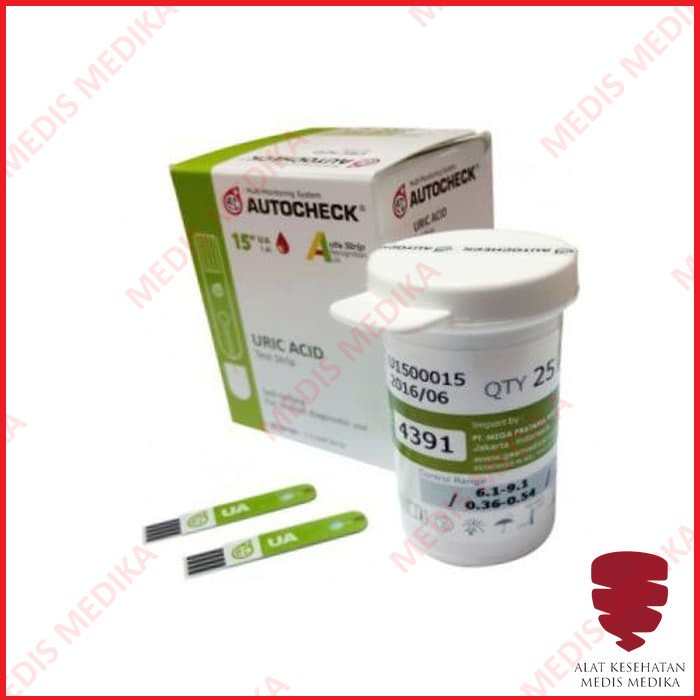 Autocheck Uric Acid Test Strip Cek Asam Urat Refill Isi 25 Auto Check