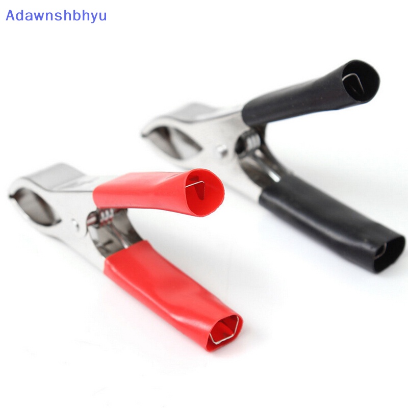 Adhyu 2Pcs 75mm 30A Crocodile Buaya Mobil Insulated Klip Jepit Merah+Hitam ID