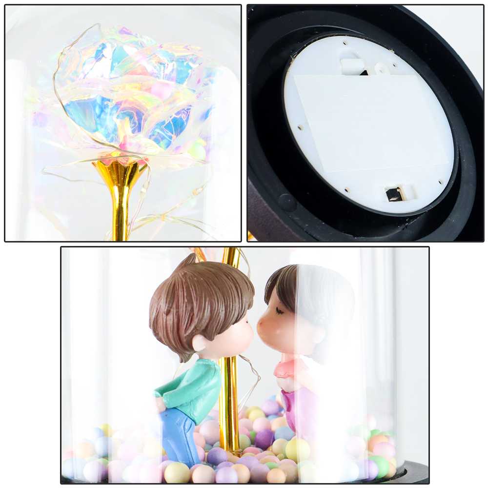 TD - LMP TaffHOME Lampu Meja Hias LED Galaxy Rose Kissing Kraft Colorful Light - MSFRG-A01