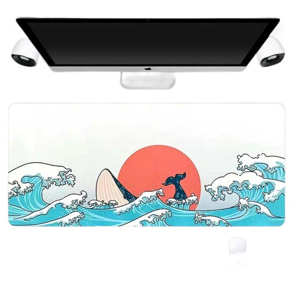 Populer Mouse Pad Anti Air Gelombang Besar Alas Meja Untuk Kantor