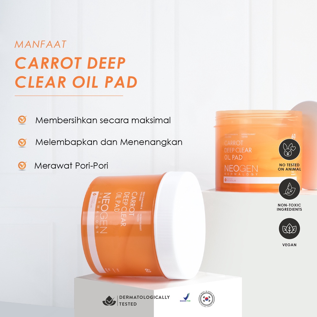 ★ BB ★ NEOGEN Dermalogy Carrot Deep Clear Oil Pad