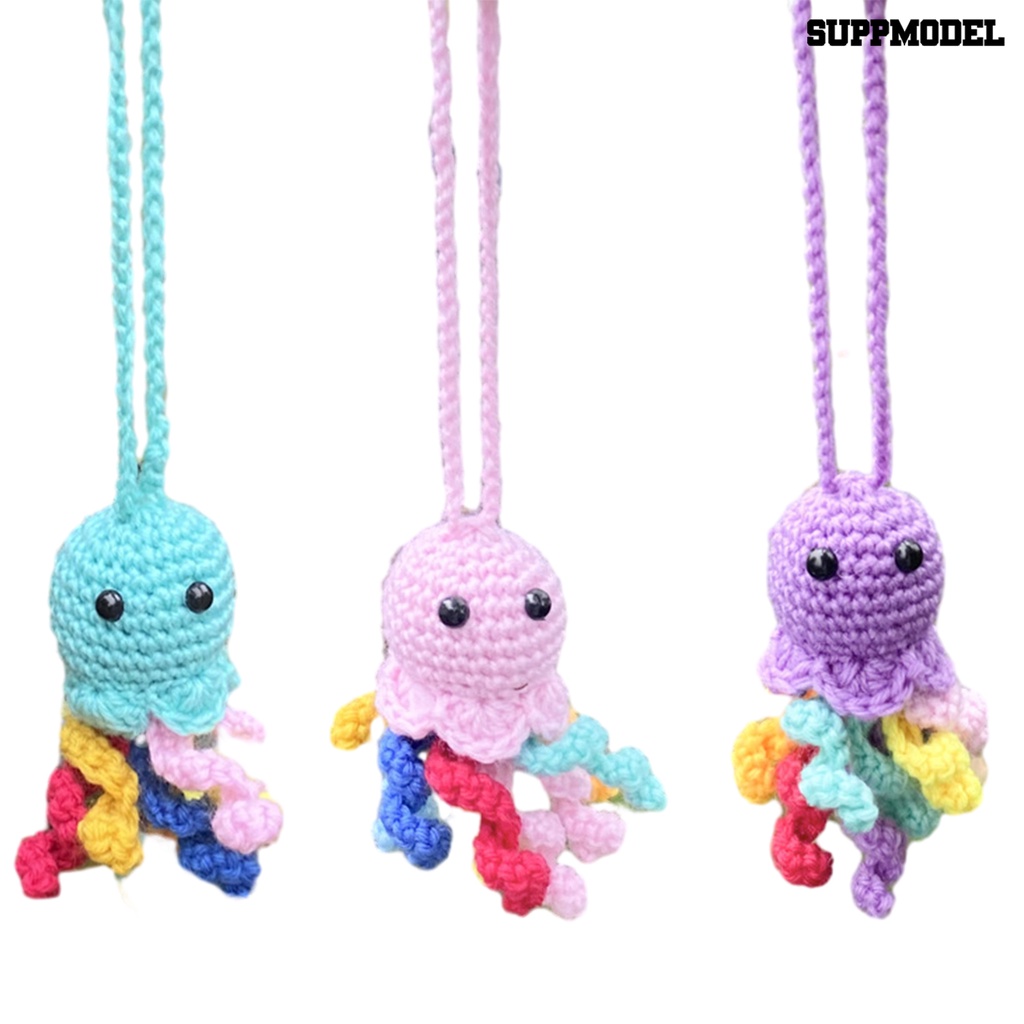 [SM] Gantungan Mobil Gurita Lucu Multi-Warna Handmade Crochet Hewan Laut Mobil Spion Gantung Gurita Hiasan Dekorasi Aksesoris Mobil