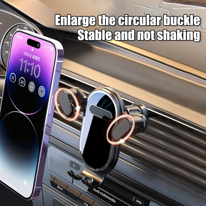 1pc Mobil Gravity Phone Holder Air Vent Hook Phone Mount Rotasi 360derajat Smart Phone Holder Auto Interior Aksesoris