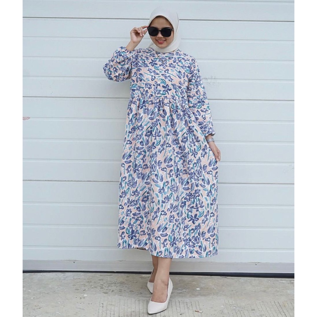 BEFAST - ZFS TUNIK ANITA / GHITA FLORAL TUNIC / Fashion Wanita Hijab Style / Tunik Wanita Keluaran Terbaru / Pakaian Casual Remaja ABG Trendy / OOTD Wanita Formal / Tunik Motif Lengan Panjang / Termurah