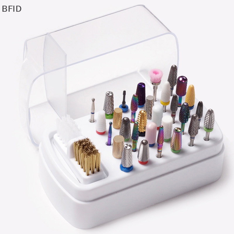 [BFID] 30lubang Tempat Mata Bor Paku Akrilik Nail Drill Bits Storage Nail Tools a [ID]