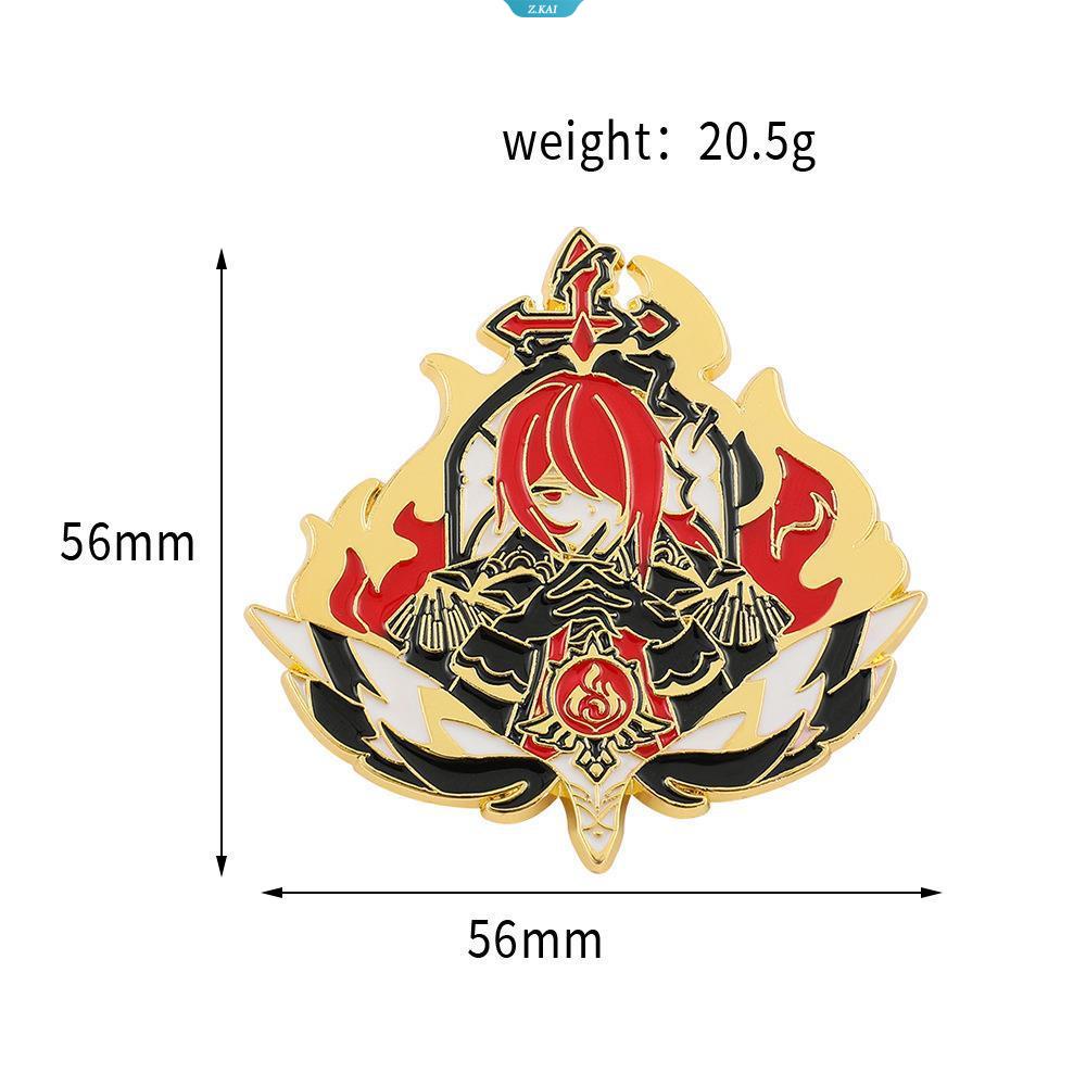 Kartun Anime Genshin Impact Kamisato Ayaka Klee Xiao Venti Siswa Permainan Metal Ransel Badge Sekunder Kawaii Liontin Lencana [ZK]
