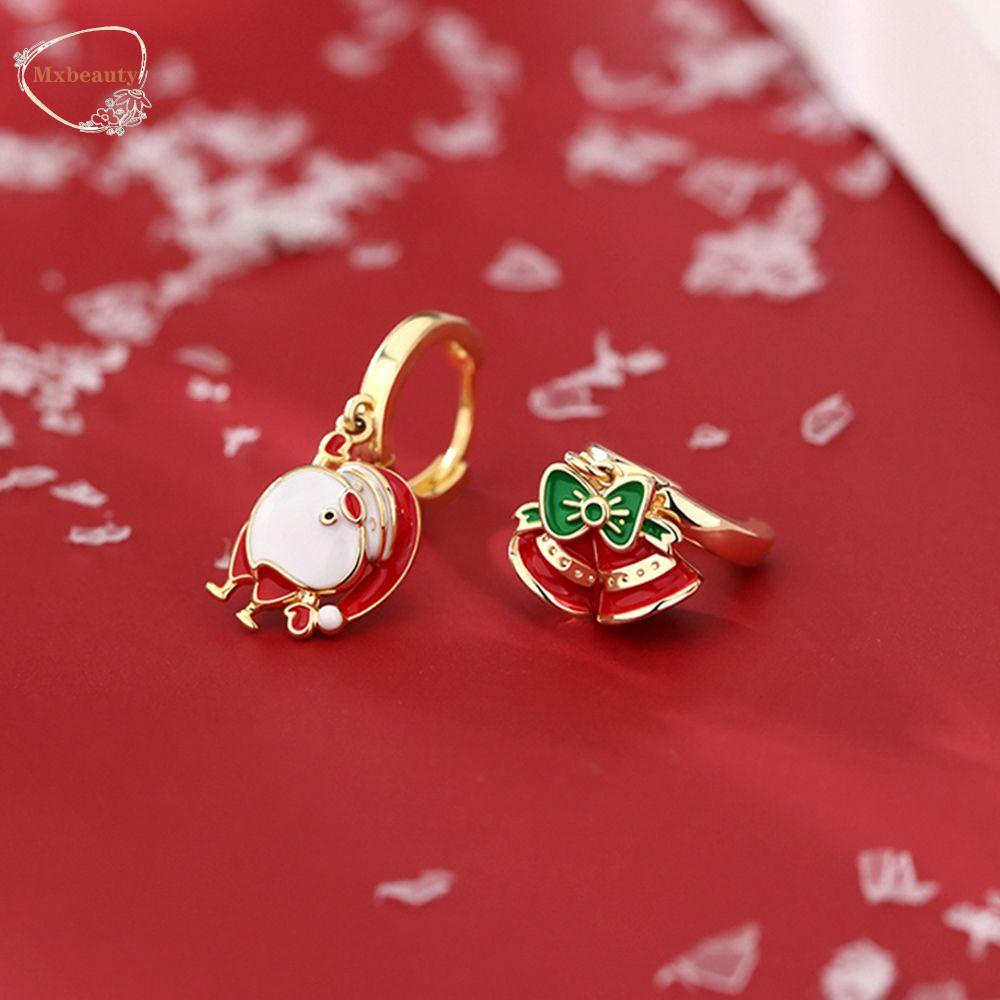 Mxbeauty Anting Natal Manis Festival Hadiah Paduan Musim Dingin Aksesoris Asimetris Anting Liontin Lady Women Earrings