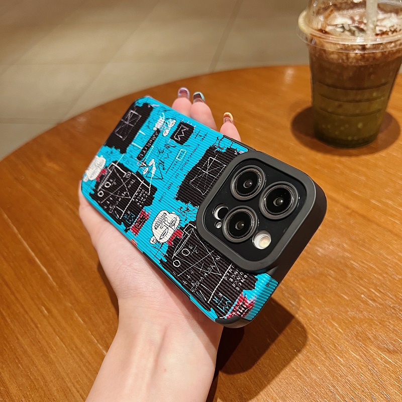 IPHONE Untuk Iphone14 13 12 11 Pro Max X XR XS Max7 8 Plus Motif Belajar Kartun Tekstur Vertikal Pelindung Kulit Soft case