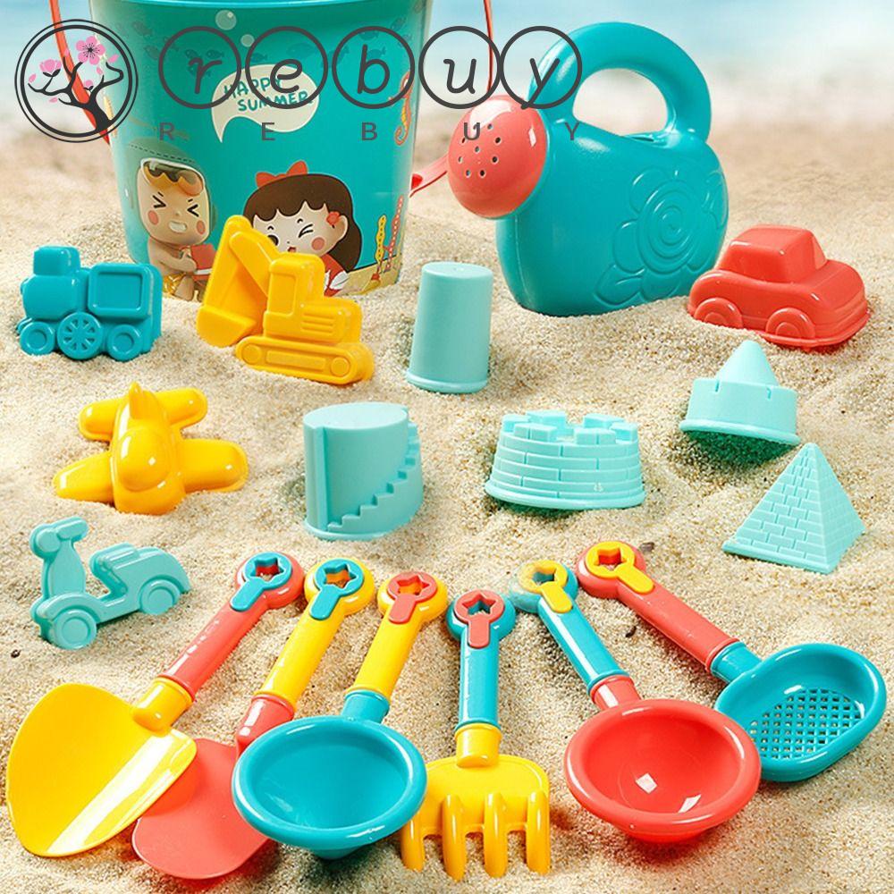 REBUY Rebuy Beach Sand Toys Set Travel Kids Shovels Outdoors Mainan Anak Hadiah 18pcs /Set Mainan Garukan Pasir