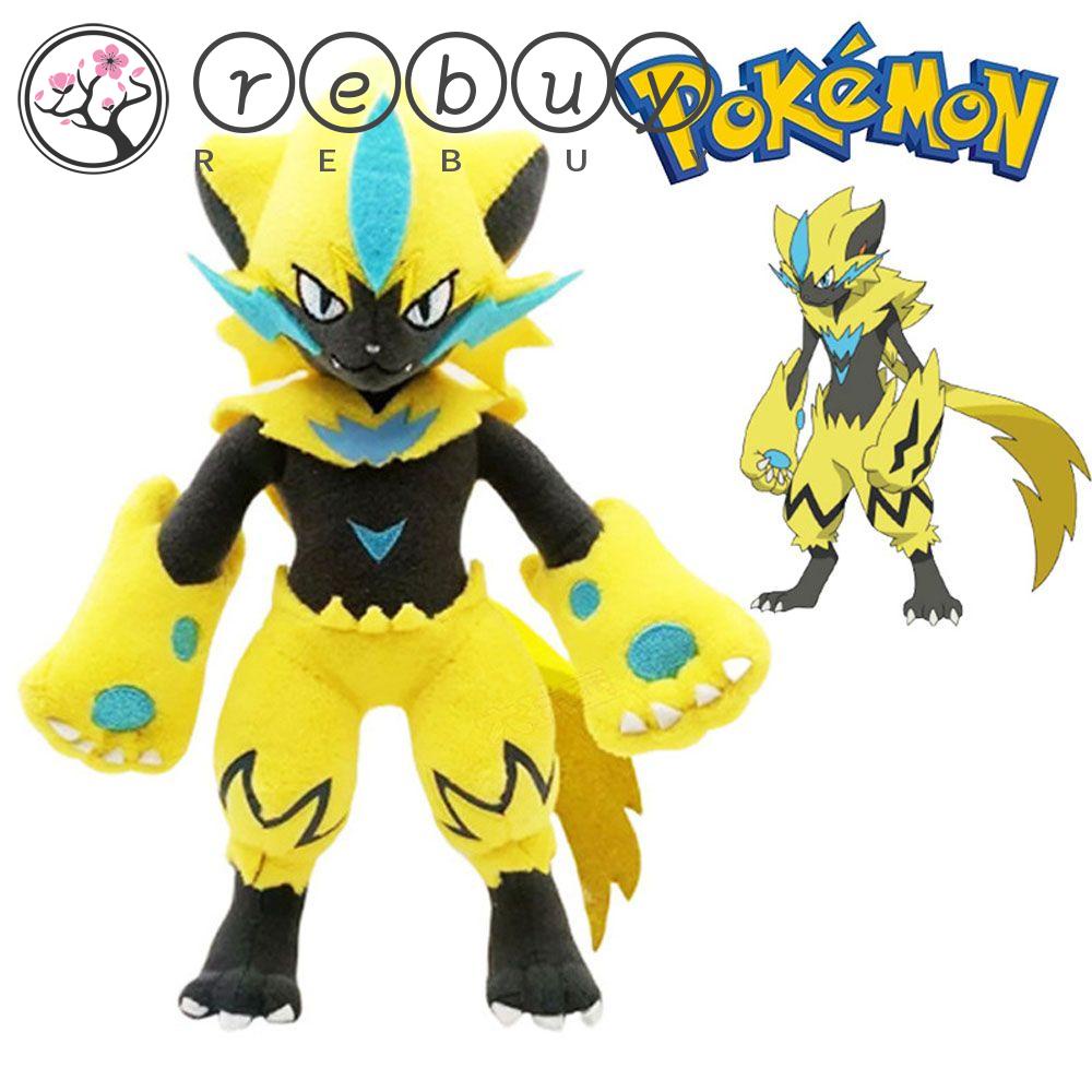 REBUY Rebuy Pokemon Plush Mainan Boneka Lembut Kartun Hadiah Natal Boneka Aksesoris Zeraora Pokemon Plush Doll