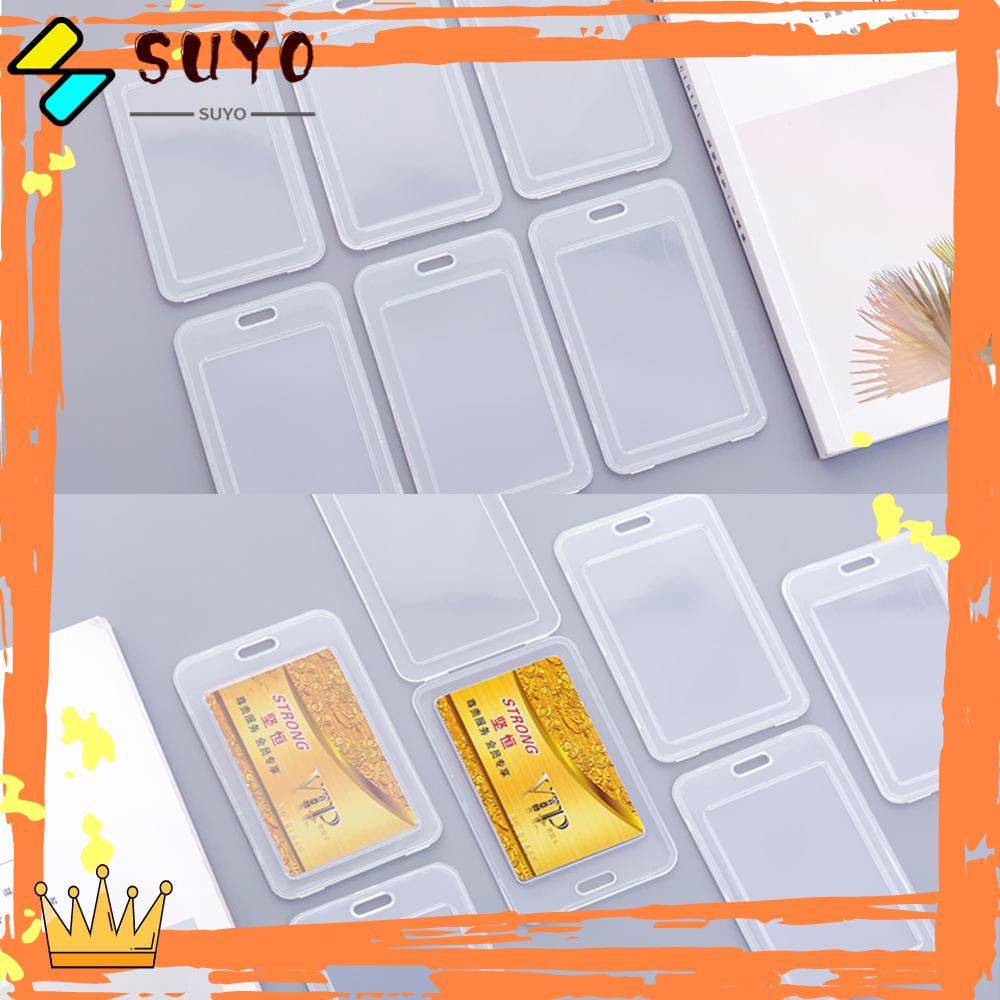 SUYO Ic Card Holder Perlengkapan Kantor Sekolah Tempat Kartu Kerja Plastik Protection Sleeve