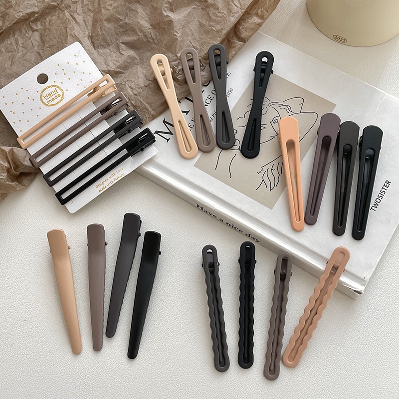 Musim Panas Baru Khaki Seri BB Rambut Pin Klip Rambut Teh Susu Hangat Warna Klip Sederhana Klip Rambut Poni Wanita Pinggiran Samping Hair Clip