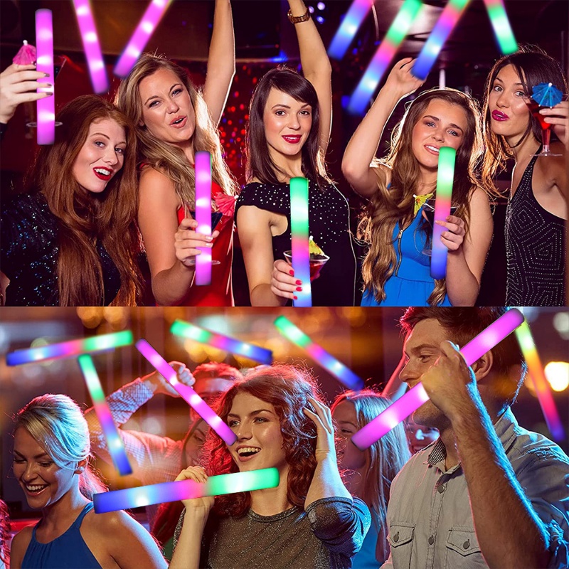 Led Luminous Sticks / Glow Stick Foam warna warni / Glow In The Dark Cheer Tube / perlengkapan alat peraga suasana pesta pernikahan ulang tahun / dekorasi pesta Xmas Halloween Festival