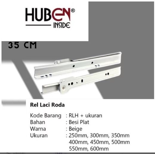 Rel Laci Huben Putih HUBEN Rel Laci Meja Laptop Komputer Sliding Lemari Bahan Besi Relling Track Sli